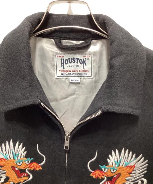 HOUSTON（ヒューストン）HOUSTON (ヒューストン) MELTON TOUR JACKET『DRAGON』 ブラック サイズ:Mの古着・服飾アイテム