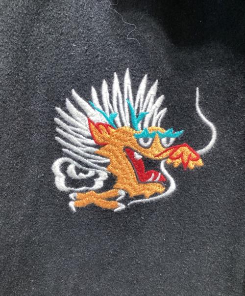 HOUSTON（ヒューストン）HOUSTON (ヒューストン) MELTON TOUR JACKET『DRAGON』 ブラック サイズ:Mの古着・服飾アイテム
