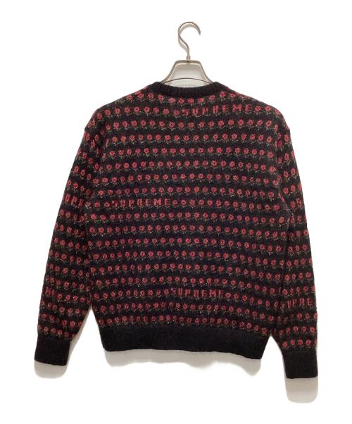 SUPREME（シュプリーム）Supreme (シュプリーム) Flowers Metallic Sweater レッド×ブラック サイズ:Mの古着・服飾アイテム