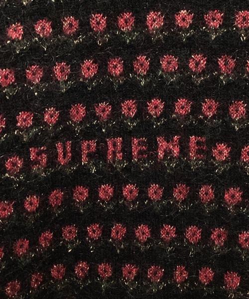 SUPREME（シュプリーム）Supreme (シュプリーム) Flowers Metallic Sweater レッド×ブラック サイズ:Mの古着・服飾アイテム