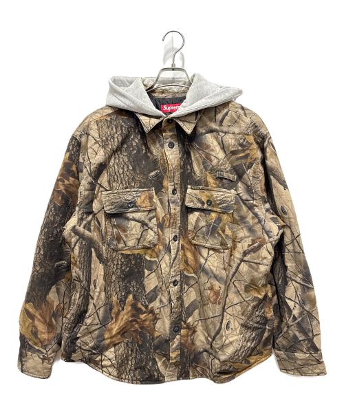 SUPREME（シュプリーム）Supreme (シュプリーム) Quilted Lined Hooded Flannel Shirt ブラウン サイズ:Lの古着・服飾アイテム