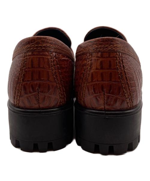 ECCO（エコー）ECCO (エコー) 型押しコインローファー ブラウン サイズ:38の古着・服飾アイテム