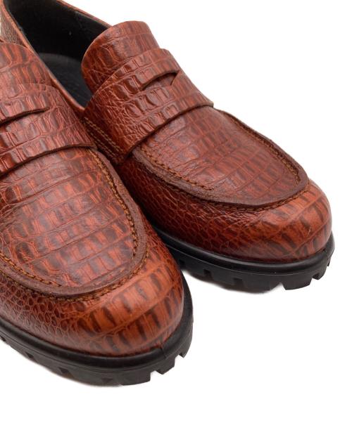 ECCO（エコー）ECCO (エコー) 型押しコインローファー ブラウン サイズ:38の古着・服飾アイテム