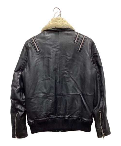 DIESEL（ディーゼル）DIESEL (ディーゼル) ボア襟ライダースジャケット ブラック サイズ:Mの古着・服飾アイテム