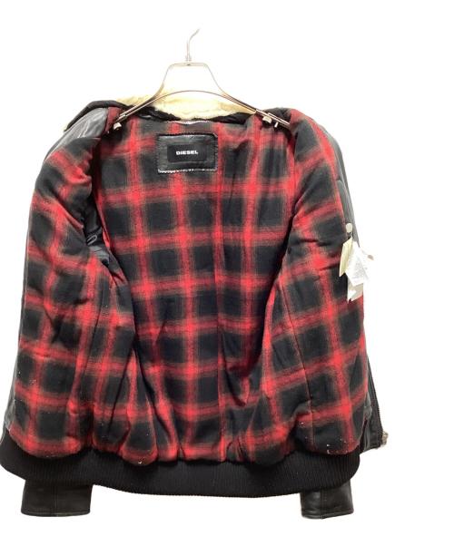 DIESEL（ディーゼル）DIESEL (ディーゼル) ボア襟ライダースジャケット ブラック サイズ:Mの古着・服飾アイテム