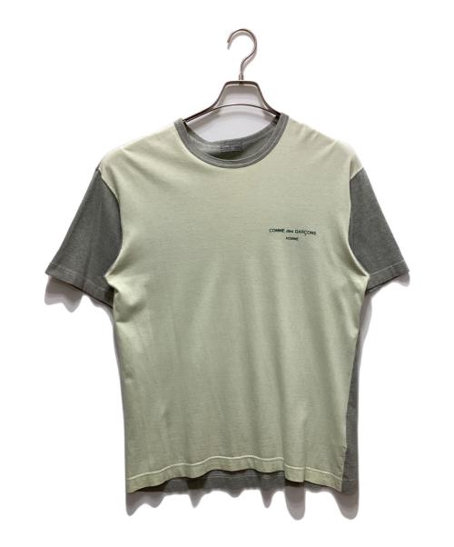 COMME des GARCONS HOMME（コムデギャルソン オム）COMME des GARCONS HOMME (コムデギャルソン オム) バイカラーロゴTシャツ グレー サイズ:FREEの古着・服飾アイテム