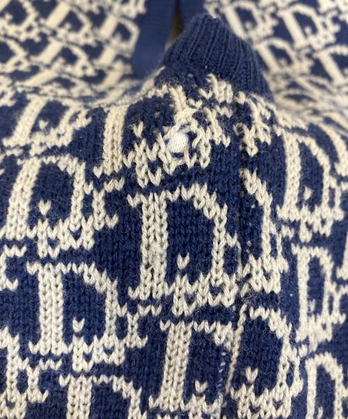Christian Dior（クリスチャン ディオール）Christian Dior (クリスチャン ディオール) トロッター柄ニットベスト ブルー サイズ:Ｍの古着・服飾アイテム
