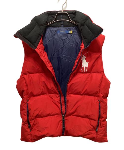 POLO RALPH LAUREN（ポロ・ラルフローレン）POLO RALPH LAUREN (ポロ・ラルフローレン) ダウンベスト レッド サイズ:Ｌの古着・服飾アイテム