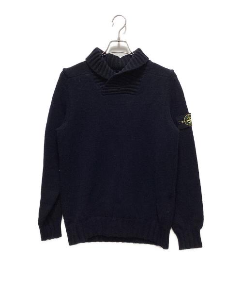 STONE ISLAND（ストーンアイランド）STONE ISLAND (ストーンアイランド) ショールカラーニット ネイビー サイズ:Lの古着・服飾アイテム