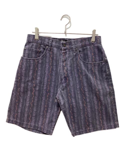 stussy（ステューシー）stussy (ステューシー) 80‘s総柄ハーフパンツ パープル サイズ:32の古着・服飾アイテム