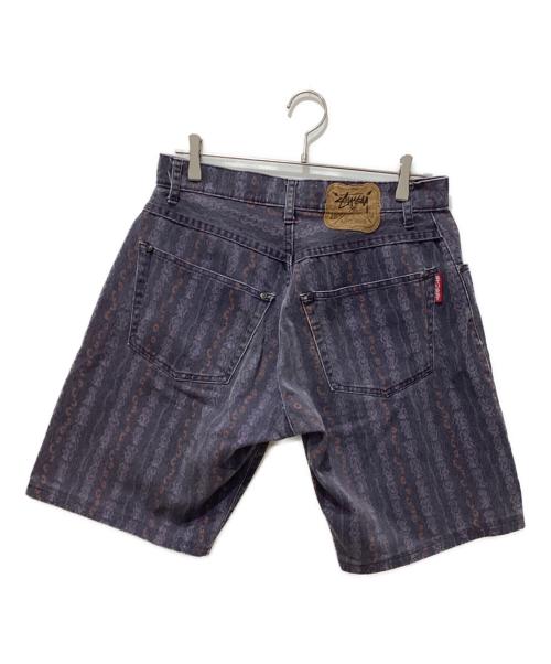 stussy（ステューシー）stussy (ステューシー) 80‘s総柄ハーフパンツ パープル サイズ:32の古着・服飾アイテム