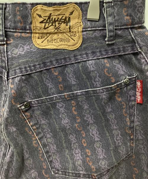 stussy（ステューシー）stussy (ステューシー) 80‘s総柄ハーフパンツ パープル サイズ:32の古着・服飾アイテム