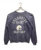 SAINT MICHAELセントマイケル）の古着「SKULL USED CREW NECK SWEAT」｜ネイビー