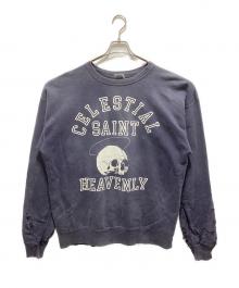SAINT MICHAEL（セントマイケル）の古着「SKULL USED CREW NECK SWEAT」｜ネイビー