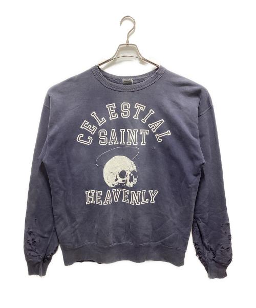 SAINT MICHAEL（セントマイケル）SAINT MICHAEL (セントマイケル) SKULL USED CREW NECK SWEAT ネイビー サイズ:XLの古着・服飾アイテム
