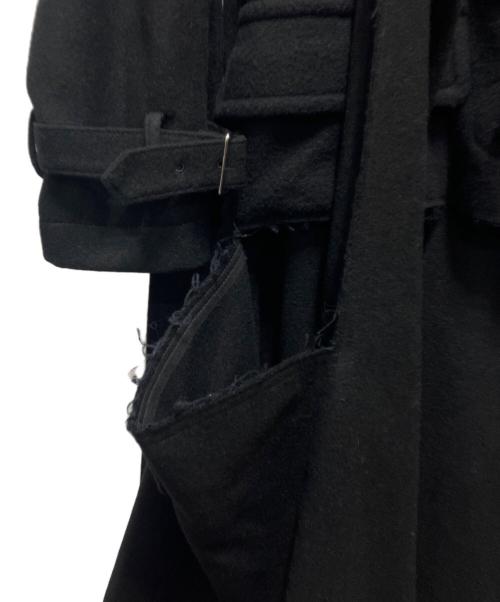 COMME des GARCONS HOMME PLUS（コムデギャルソンオムプリュス）COMME des GARCONS HOMME PLUS (コムデギャルソンオムプリュス) ウールダッフルコート ブラック サイズ:Sの古着・服飾アイテム
