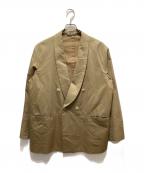 AURALEEオーラリー）の古着「SUPER FINE WOOL COTTON TWILL SHAWL COLLAR JACKET」｜ブラウン