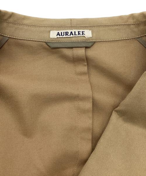AURALEE（オーラリー）AURALEE (オーラリー) SUPER FINE WOOL COTTON TWILL SHAWL COLLAR JACKET ブラウン サイズ:4の古着・服飾アイテム
