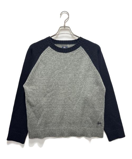 stussy（ステューシー）stussy (ステューシー) 90`sラグランスリーブニット カーキ サイズ:Ｓの古着・服飾アイテム