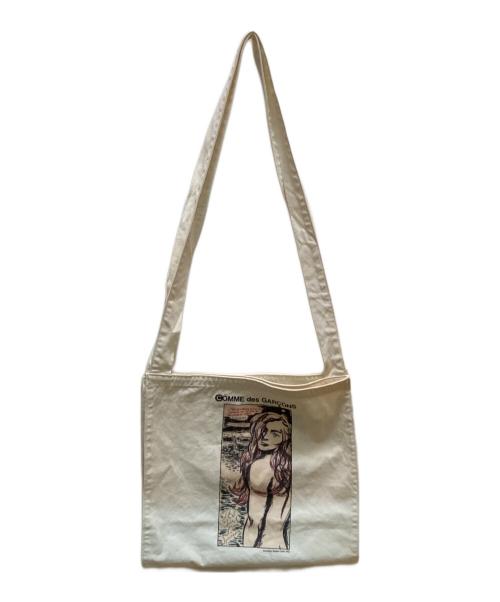 COMME des GARCONS（コムデギャルソン）COMME des GARCONS (コムデギャルソン) Raymond Pettibon (レイモンド・ペティボン) コラボ4面トートバッグ ホワイトの古着・服飾アイテム