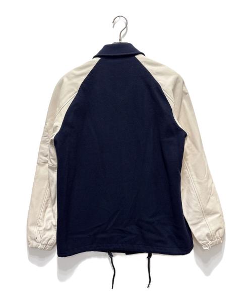 COACH（コーチ）COACH (コーチ) Leather And Wool Varsity Jacket ホワイト×ネイビー サイズ:Mの古着・服飾アイテム