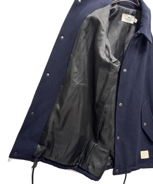 COACH（コーチ）COACH (コーチ) Leather And Wool Varsity Jacket ホワイト×ネイビー サイズ:Mの古着・服飾アイテム