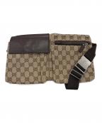 GUCCIグッチ）の古着「GGキャンバスボディーバッグ」｜ブラウン
