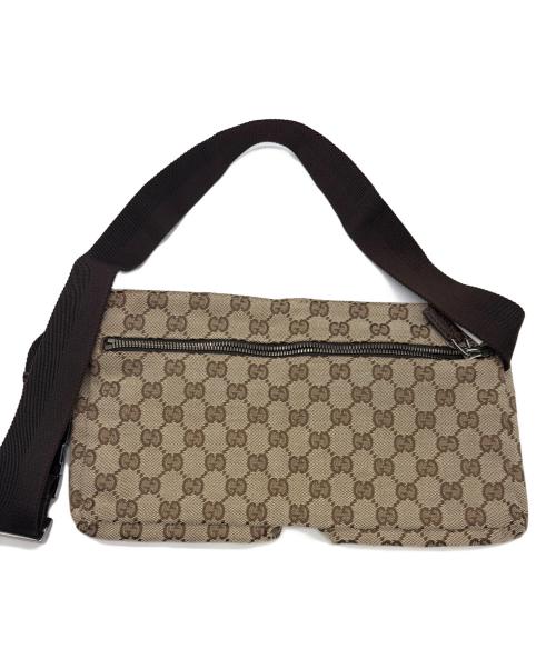 GUCCI（グッチ）GUCCI (グッチ) GGキャンバスボディーバッグ ブラウンの古着・服飾アイテム