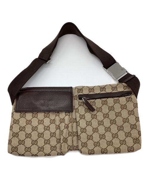 GUCCI（グッチ）GUCCI (グッチ) GGキャンバスボディーバッグ ブラウンの古着・服飾アイテム