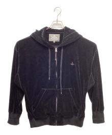 Vivienne Westwood man（ヴィヴィアン ウェストウッド マン）の古着「ベロアジップパーカー」｜ブラック