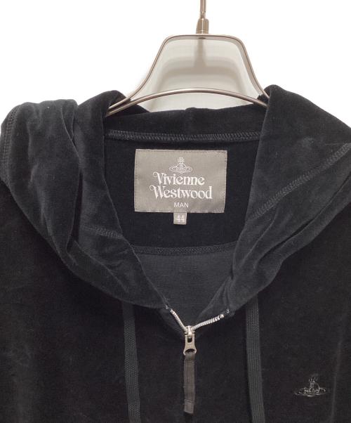 Vivienne Westwood man（ヴィヴィアン ウェストウッド マン）Vivienne Westwood man (ヴィヴィアン ウェストウッド マン) ベロアジップパーカー ブラック サイズ:44の古着・服飾アイテム