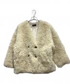 Sea Room lynnシールームリン）の古着「ファーノーカラージャケット」｜ベージュ