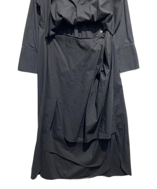 ENFOLD（エンフォルド）ENFOLD (エンフォルド) レイヤードシャツワンピース ブラック サイズ:36の古着・服飾アイテム