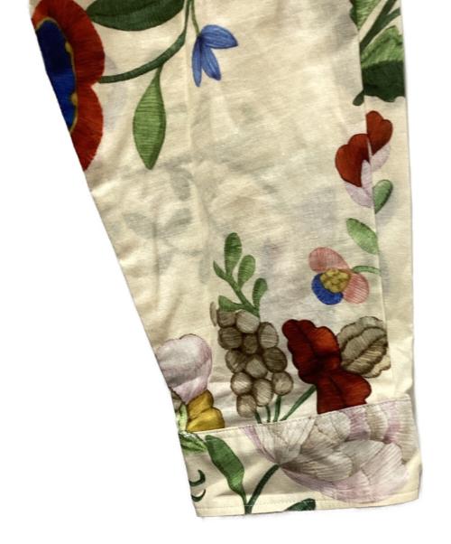 GUCCI（グッチ）GUCCI (グッチ) シースルー ボタニカルパターン シャツ ベージュ×グリーン サイズ:42の古着・服飾アイテム