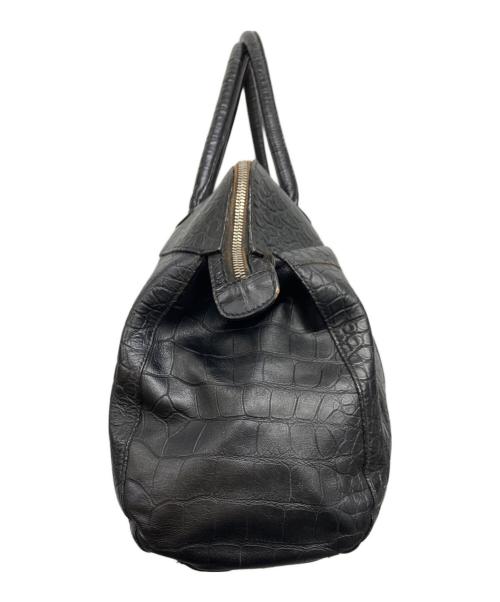 FURLA（フルラ）FURLA (フルラ) クロコ型押しトートバッグ ブラックの古着・服飾アイテム