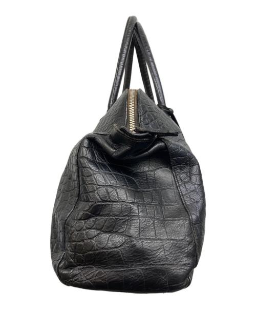 FURLA（フルラ）FURLA (フルラ) クロコ型押しトートバッグ ブラックの古着・服飾アイテム