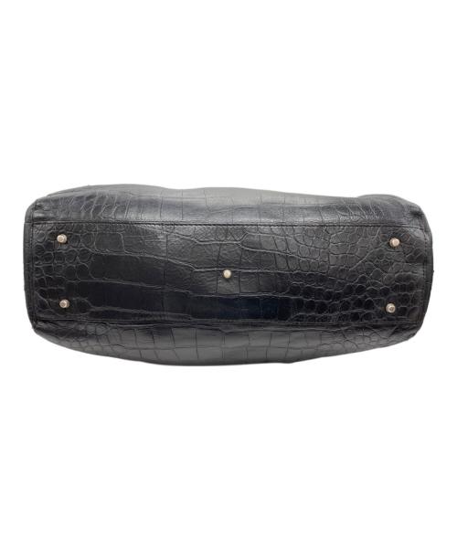FURLA（フルラ）FURLA (フルラ) クロコ型押しトートバッグ ブラックの古着・服飾アイテム