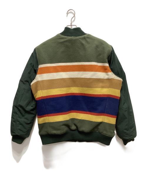 Eddie Bauer（エディーバウアー）Eddie Bauer (エディーバウアー) PENDLETON (ペンドルトン) リバーシブルダウンジャケット グリーン サイズ:不明の古着・服飾アイテム