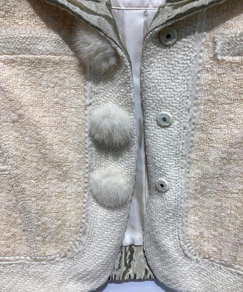 LOUIS VUITTON（ルイ ヴィトン）LOUIS VUITTON (ルイ ヴィトン) ミンクファーウールジャケット ホワイト サイズ:34の古着・服飾アイテム