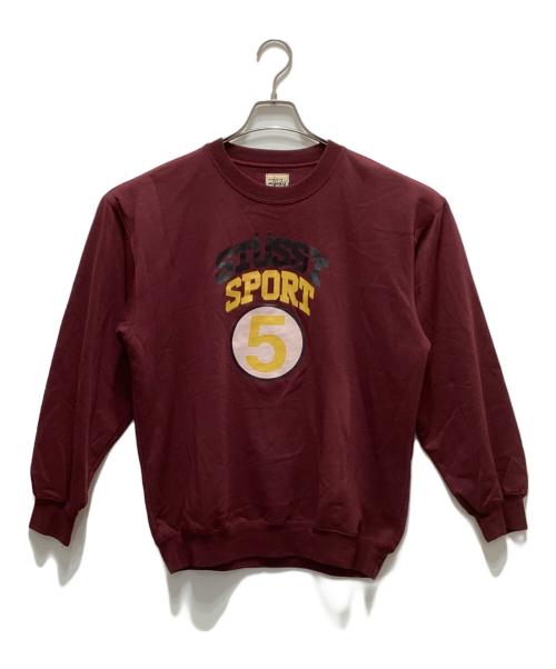 stussy（ステューシー）stussy (ステューシー) スポーツクルーカレッジスウェット レッド サイズ:Sの古着・服飾アイテム