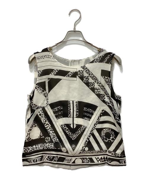 LEONARD FASHION（レオナールファッション）LEONARD FASHION (レオナールファッション) シルクノースリーブブラウス サイズ:１１Rの古着・服飾アイテム