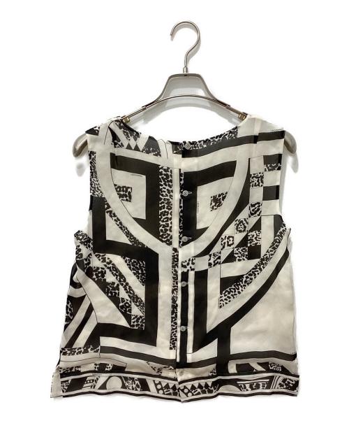 LEONARD FASHION（レオナールファッション）LEONARD FASHION (レオナールファッション) シルクノースリーブブラウス サイズ:１１Rの古着・服飾アイテム