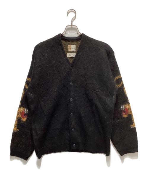 TOWN CRAFT（タウンクラフト）TOWN CRAFT (タウンクラフト) CLOVERU (クローバル) シャギーカーディガン ブラック サイズ:Ｍの古着・服飾アイテム
