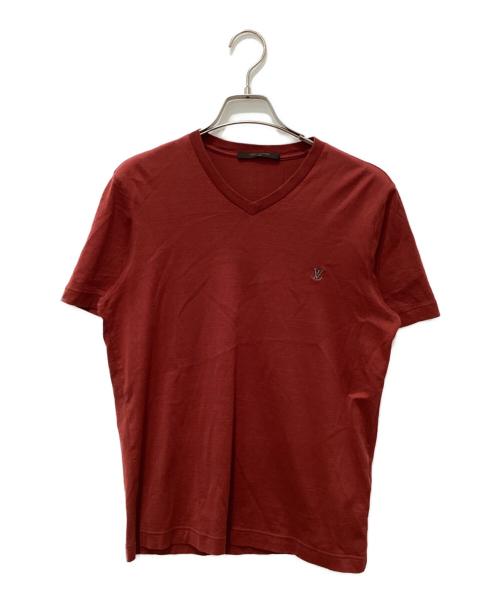 LOUIS VUITTON（ルイ ヴィトン）LOUIS VUITTON (ルイ ヴィトン) ロゴVネックTシャツ レッド サイズ:ＸＳの古着・服飾アイテム