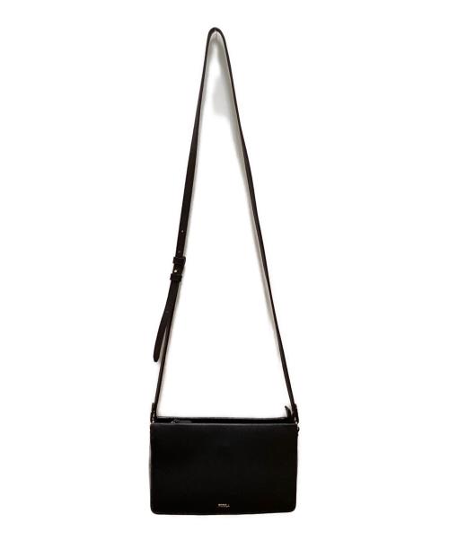 FURLA（フルラ）FURLA (フルラ) レザーショルダーバッグ ブラックの古着・服飾アイテム