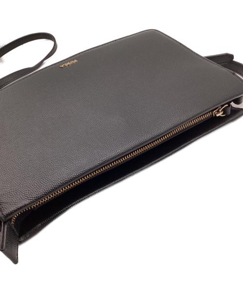 FURLA（フルラ）FURLA (フルラ) レザーショルダーバッグ ブラックの古着・服飾アイテム