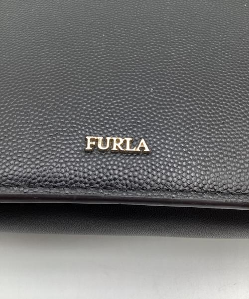 FURLA（フルラ）FURLA (フルラ) レザーショルダーバッグ ブラックの古着・服飾アイテム