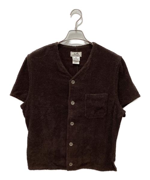 HERMES（エルメス）HERMES (エルメス) パイルS/Sシャツ ブラウン サイズ:Ｌの古着・服飾アイテム