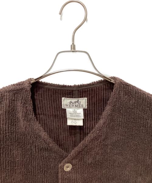 HERMES（エルメス）HERMES (エルメス) パイルS/Sシャツ ブラウン サイズ:Ｌの古着・服飾アイテム