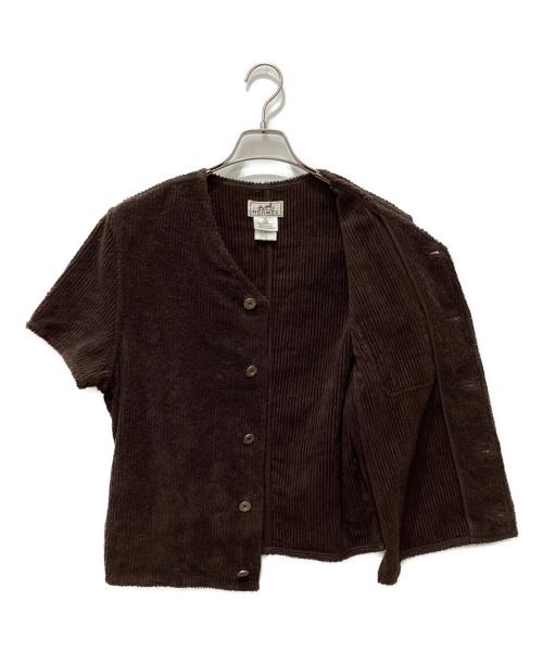 HERMES（エルメス）HERMES (エルメス) パイルS/Sシャツ ブラウン サイズ:Ｌの古着・服飾アイテム